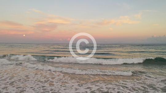 Beach Waves and the Moon